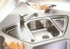 Blanco Eckspüle Viva 9 E Edelst. Bürstfinish 90x90/60cm