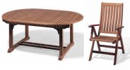 Tisch Holiday oval ausziehbar mit zwei Hochlehner