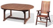 Tisch Holiday oval ausziehbar mit zwei Ergo-Hochlehner
