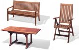 Tisch Holiday eckig ausziehbar, Bank 120cm, Hochlehner