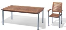 Tisch Chrono rechteckig 100x150 cm mit 4 Stapelsessel