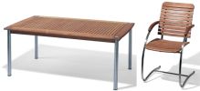 Tisch Chrono rechteckig 100x150 cm mit 4 Freischwinger