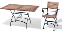Set Weekend Klapptisch 80x120, 4 Klappstühle Armlehnen