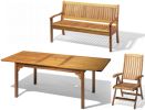 Auszieh-Tisch Lifetime mit Bank 150 cm und 2 Hochlehner