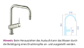 Sedia Armatur Minta Auszug Wasser-Stop chrom 020624