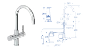 Sedia Armatur Grohe Blue chrom 020641