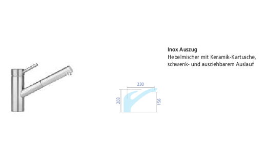 Sedia Armatur Inox Auszug Edelstahl 020545